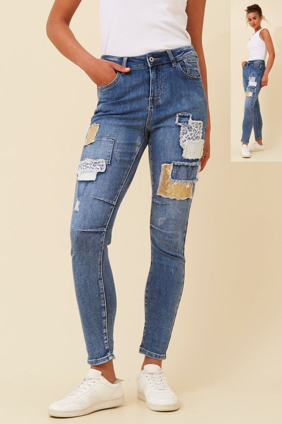 CKM Infinity Dazzle Denim Jeans Gold