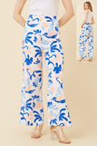 CKM Printed Wide Leg Pants Multi Blue