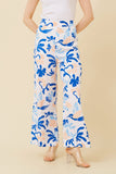 CKM Printed Wide Leg Pants Multi Blue