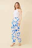 CKM Printed Wide Leg Pants Multi Blue