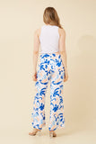 CKM Printed Wide Leg Pants Multi Blue