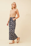 CKM Suzzel Leaf Print Pants Navy