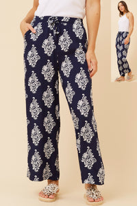 CKM Suzzel Abstract Print Pants Navy