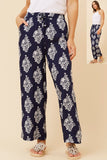 CKM Suzzel Abstract Print Pants Navy