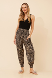 CKM Harem Abstract Print Pants Beige