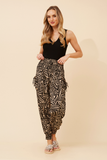 CKM Harem Abstract Print Pants Beige
