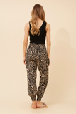 CKM Harem Abstract Print Pants Beige