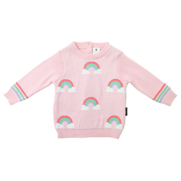 Korango Rainbow Pattern Knit Sweater Fairytale Pink