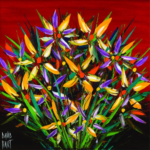 Red Flower Study Coaster Set