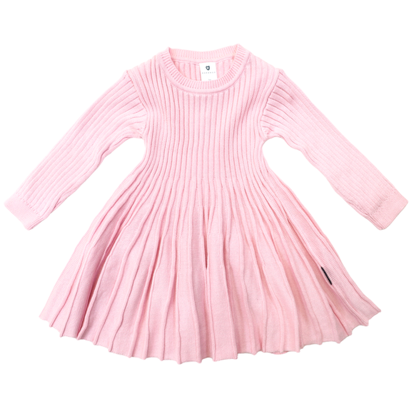 Korango Rib Knit Swing Dress Fairytale Pink