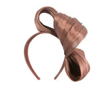 Fillies Collection Exclusive Silk Abaca Bow Fascinator Coffee