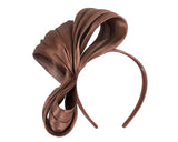 Fillies Collection Exclusive Silk Abaca Bow Fascinator Coffee