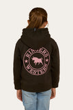 Ringers Western Signature Bull Kids Pullover Hoodie Charcoal & Rosey