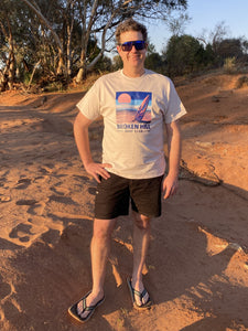 Broken Hill Surf Club Unisex Sunrise Blue Tee Ice Grey