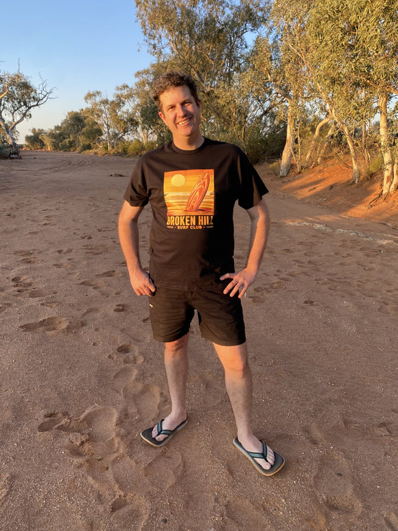 Broken Hill Surf Club Unisex Sunrise Yellow Tee Black