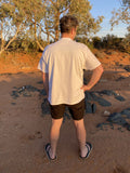 Broken Hill Surf Club Unisex Sunrise Blue Tee White