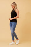 CKM Rosemary Ribbed Singlet Black