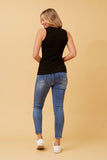 CKM Rosemary Ribbed Singlet Black