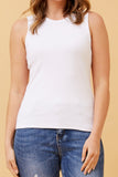 CKM Rosemary Ribbed Singlet White