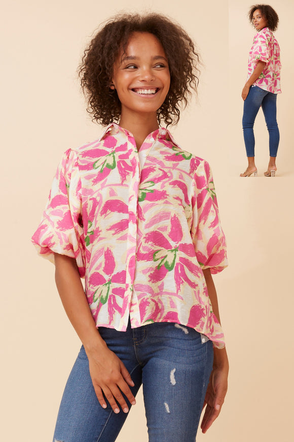 CKM Wilkie Print Blouse Pink