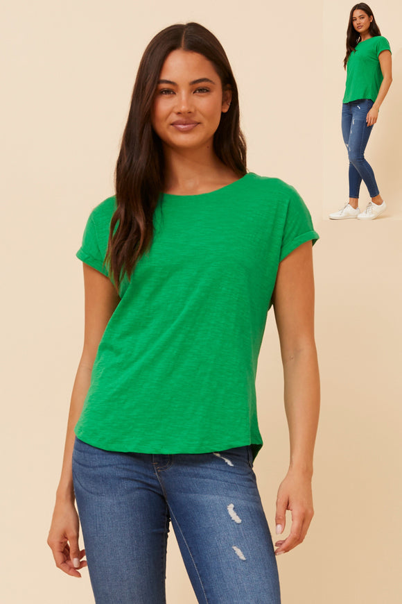 CKM Solid Cotton Tee Green