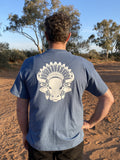 Sitting Bull Unisex Bull Tee Indigo w White
