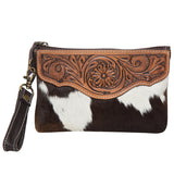 The Design Edge Para Tooled Leather Cowhide Clutch