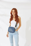 Nakoa Vegan PU Leather Miami Crossbody Bag Navy