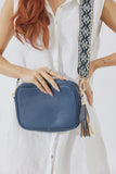 Nakoa Vegan PU Leather Miami Crossbody Bag Navy