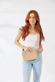 Nakoa Vegan PU Leather Miami Crossbody Bag Beige