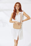 Nakoa Vegan PU Leather Miami Crossbody Bag Beige