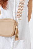 Nakoa Vegan PU Leather Miami Crossbody Bag Beige