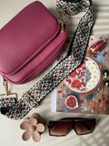 Nakoa Vegan PU Leather California Crossbody Bag Berry