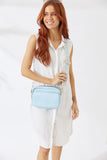 Nakoa Vegan PU Leather California Crossbody Bag Light Blue