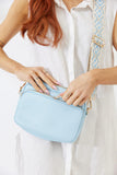 Nakoa Vegan PU Leather California Crossbody Bag Light Blue