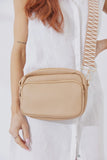 Nakoa Vegan PU Leather California Crossbody Bag Beige