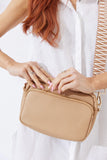 Nakoa Vegan PU Leather California Crossbody Bag Beige