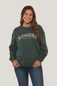 Ringers Western Varsity Wmns Crew Pine