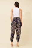 CKM Abstract Print Boho Harem Pants Multi Navy