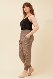 CKM Abstract Print Boho Harem Pants Beige