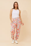 CKM Abstract Print Harem Pants Pink