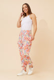 CKM Abstract Print Harem Pants Pink