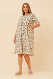 Mystic Monsoon Floral Shift Dress Multi Cream