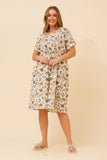 Mystic Monsoon Floral Shift Dress Multi Cream