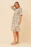 Mystic Monsoon Floral Shift Dress Multi Cream