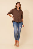 Bottega Moda Almada Linen Shirt Chocolate