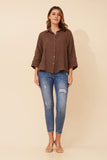 Bottega Moda Almada Linen Shirt Chocolate