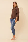 Bottega Moda Almada Linen Shirt Chocolate