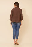 Bottega Moda Almada Linen Shirt Chocolate