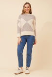 CKM Argyle Wool Blend Knit Jumper Clay